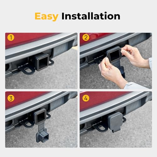 image for BougeRV 2 Inch Trailer Hitch Cover Tube Cover Plug Cap Rubber Fits 2 I