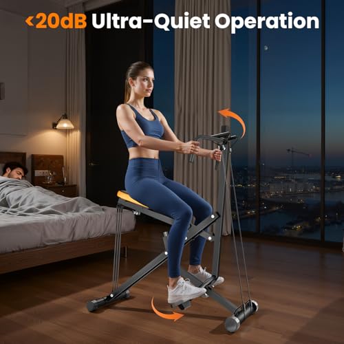 Image of OWLSKY Squat Rowing Machine for Home Workout, Foldable Squat Assist & Row Trainer with LCD Monitor, 3 Resistance Bands, Adjustable Seat, Heavy Duty 350 lbs, Full-Body Fitness Equipment