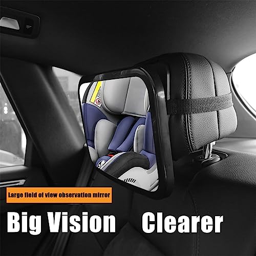 Image of AICEL Baby Car Mirror, Safety Rear Facing Car Seat Mirror for Infant with Extra Wide Clear View, Wide View Shatterproof Adjustable Automotive Mirror, Drive Safe and Monitor Your Child Easily