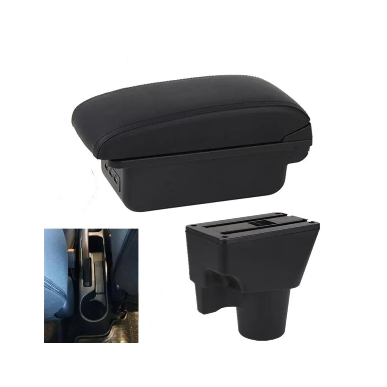 OOPUHKSY For Kia For Picanto For Picanto 3X-Line Car Armrest Storage Box Interior Parts Car Accessories Armrest Box(B2 black line 3USB)