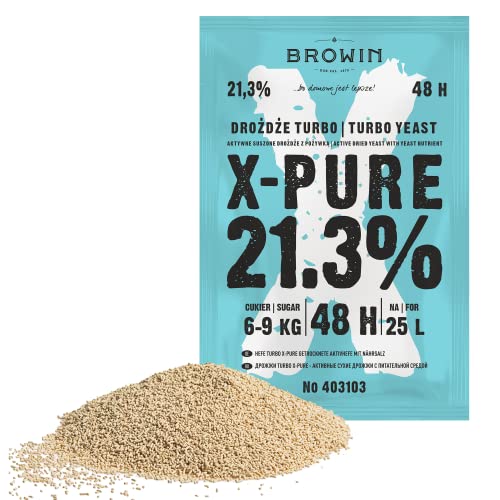 10x Turbohefe X-Pure Hefe hochqualitative Gärhefe bis 21,3% Alkohol in 48 h, 135 g