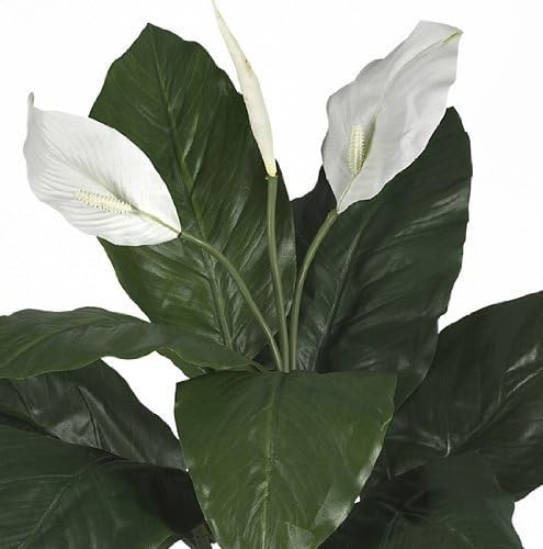 Miniatura 2 de Nearly Natural 6518 Spathyfillum con planta de seda de mimbre verde