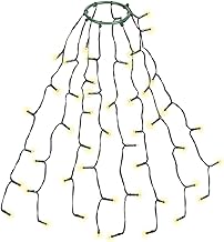 SALCAR 0.6 m Christmas Tree Fairy Lights with Ring, 8 Strands, 48 LEDs, Waterproof, Christmas Lighting for 60, 90, 120 cm Christmas Tree, Warm White