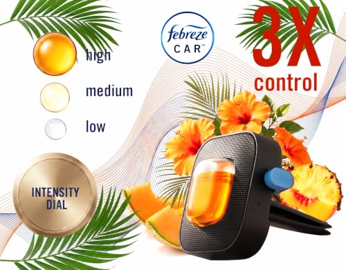 Image of Febreze Odor Clear Car Vent Air Freshener Clip, Hawaiian Aloha 0.06 Fl.Oz - 8 Pack