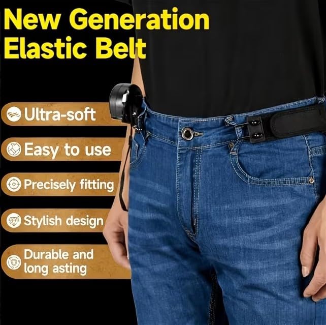 TRENDERA Premium Adjustable Buckleless Belt Hook for Men & Women β Invisible No-Buckle Waistband Tightener, Elastic Jeans Waist Adjuster, Comfortable Pant Fitting Accessory 4