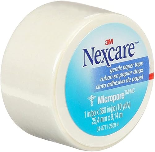 Miniatura 2 de Nexcare Micropore - Cinta de papel suave, transpirable, 1 pulgada x 10 yardas, 9 rollos
