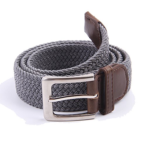 Gelante Canvas Elastic Fabric Woven Stretch Multicolored Braided Belts 2041-Grey-S #TOP1