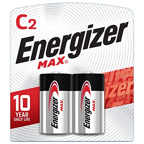 Energizer Max C Batteries, Premium Alkaline C Cell Batteries (2 Battery Count)