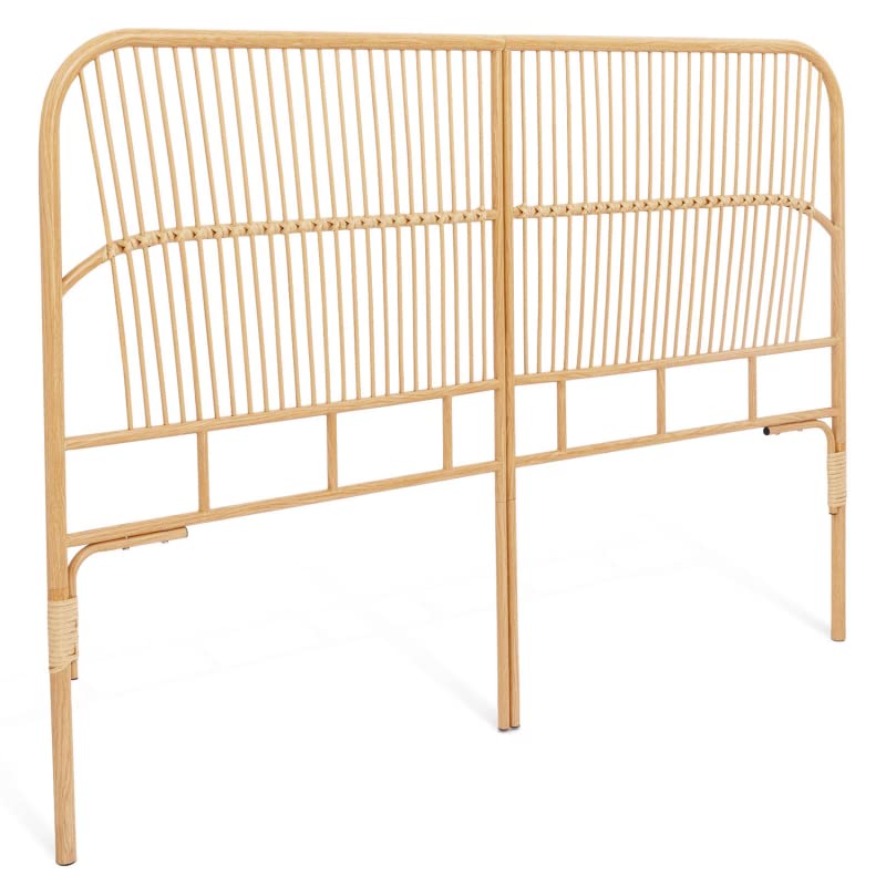 IDMarket - Cabecero de cama con pie Devi 160 cm, efecto ratán