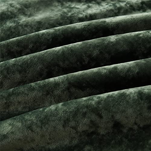 Fredsure Distressed Velvet Comforter Set, 5 Pieces Blackish Green Queen, Distressed Velvet Face And Brushed Microfiber Reverse #TOP3