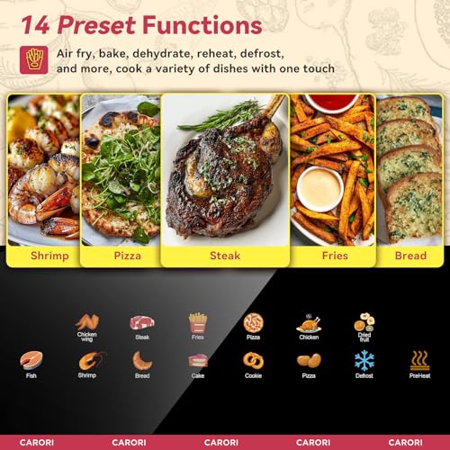 Air-Fryer-14-in-1-with-Viewing-Window-6Qt-Large-Capacity-392-Max-Crisp-Airfryer-No-Filping-Dual-Heating-Bake-Roast-Dehydrate-Reheat-1700W-Fast-Even-Easy-Meals-Nonstick-Dishwasher-Safe-Basket