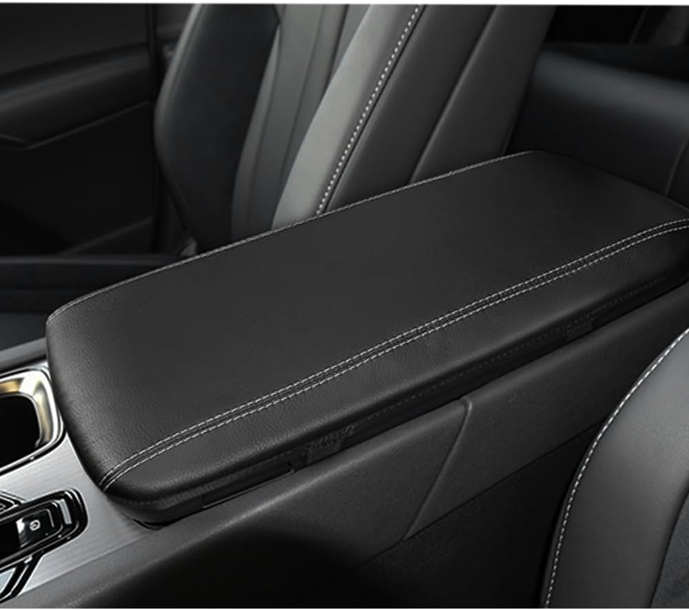DEYTOP Center Console Cover for Lexus RX350 RX350h RX450h+ RX500h 2026 2023-2025 Accessories Car Armrest Cover for Lexus RX350 2023 Anti-Scratch Armrest Protector (Black with White Stitches)(Upgrade)