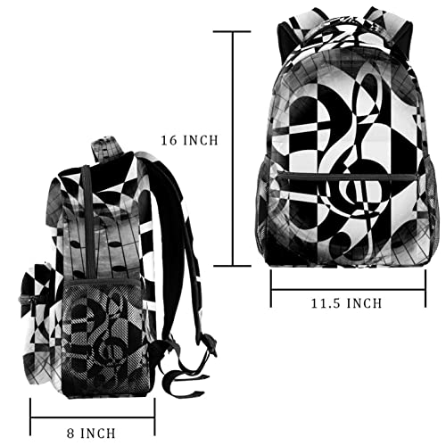 Mochila para portátil con notas musicales para hombres y mujeres bolsa de viaje 2