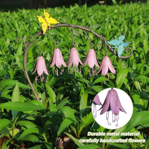 Image of 39.5 inchH Gardens Metal Flowers for Outside,Retro Decorative Garden Stake | Metal Garden Art for Outdoors,Garden Stakes Decorative,Metal Flower for Garden,Patio & Yard Decor.