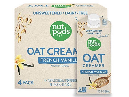 nutpods Oat French Vanilla, (4-Pack), Unsweetened Dairy-Free Creamer, Nut-Free Creamer, Made from Oats, Gluten Free, Non-GMO, Vegan, Kosher