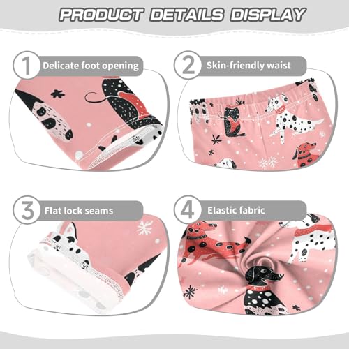 Wusikd Cute Dalmatians Girls' Leggings Toddler Doodles Dachshunds Kids Yoga Pants Dance Active Tights 4T3