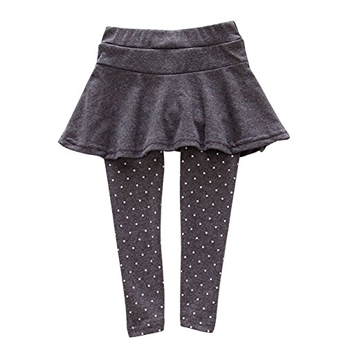 Weixinbuy Kid Baby Girl Wool Polka Dot Culotte Legging Trousers Pantskirt Deep Grey