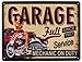 Produktbild Mehr Relief-Schilder hier... Full Service Garage Werkstatt Retro Blechschild, Pin Up Girl Oldtimer Vintage Schild, Dekoration 33 x 25 cm, bunt