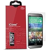 iCarez [HD Clear] Screen Protector for HTC One M8 [Unique Hinge Install Method With Kits ] Easy Install with Lifetime Replacement Warranty [3-Pack]
