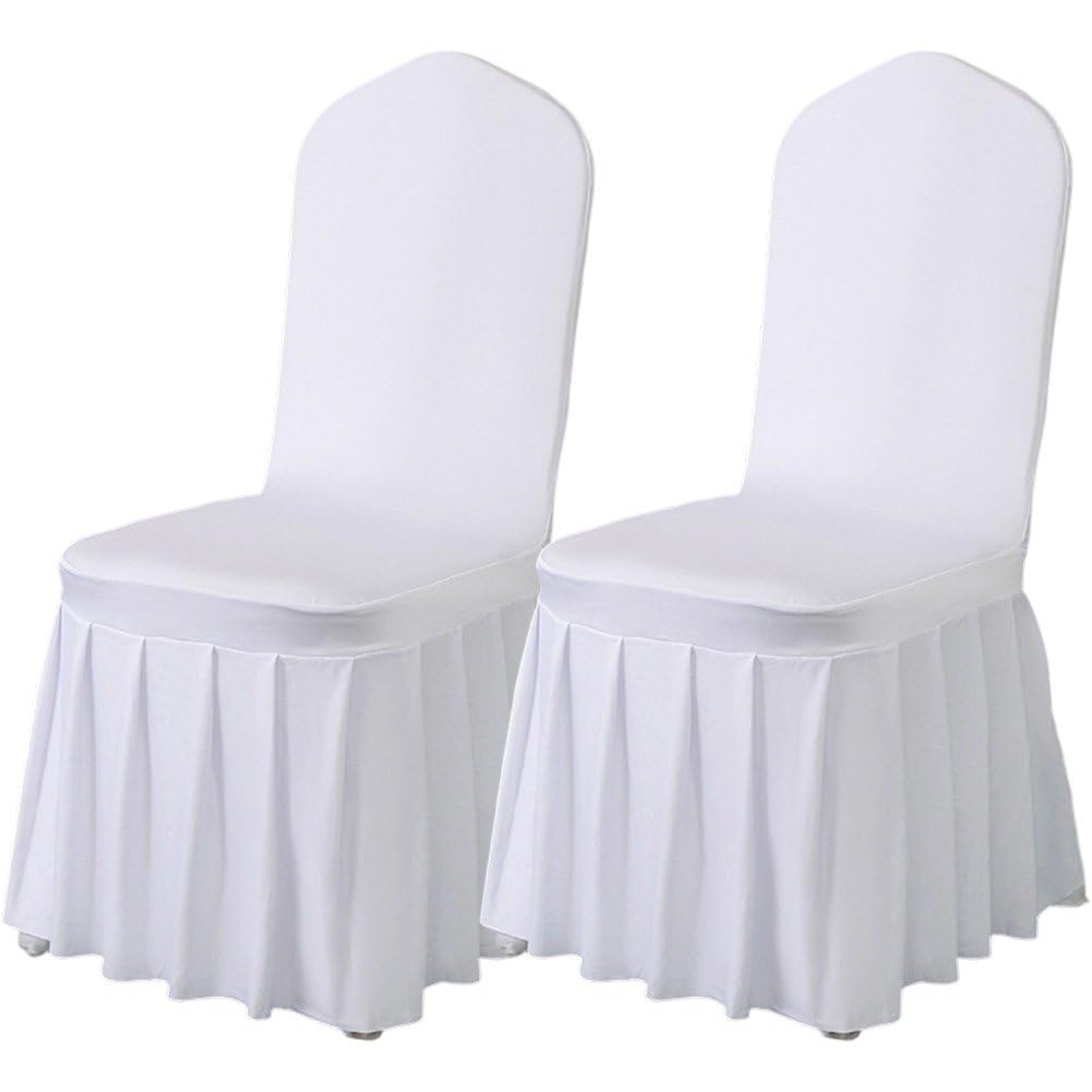 Housse de chaise de mariage spandex style jupe extensible (lot de 2) banquet