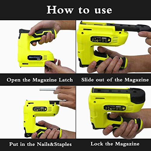 Bhtop Cordless Staple Gun, 4V Power Brad Nailer/Staple Nailer，Electric Staple With Rechargeable Usb Charger (Include 1500Pcs Staples And 1500Pcs Brad Nails) #TOP3