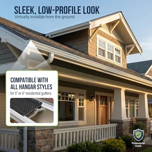 Image of LeafTEK Heavy-Duty Aluminum Gutter Guard System, Fits 6 in, 12 ft, Black