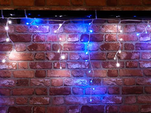 Christmas Concepts® 720 Blue & White LED Snowing Icicle Lights - 23.8m (78ft) Length - Speed Controller - Energy Efficient Christmas Lighting