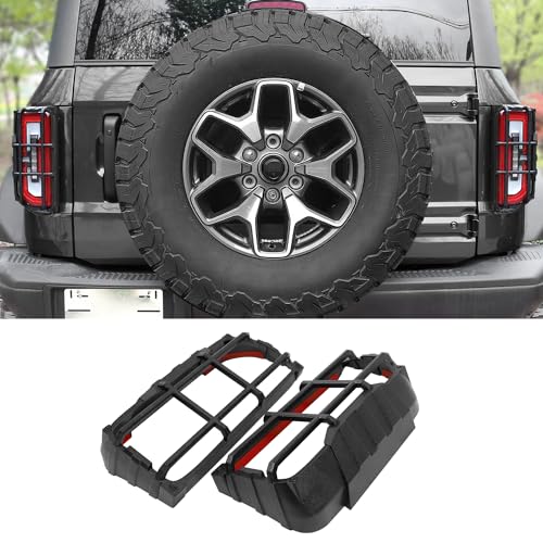 Tail Light Cover Compatible with 2021-2025 Ford Bronco Badlands, Outer Banks, Wildtrak, Heritage Limited Edition, Everglades 2/4 Doors(Only LED Light), Rear Lamp Guard Protector Exterior Accessories
