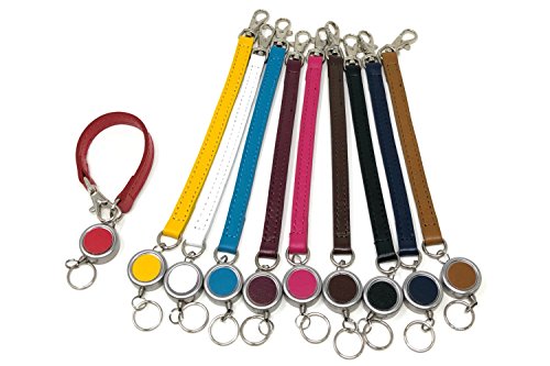 [Bell la bell] ベルラベル 伸びる リールストラップ (ブラック/牛革) 日本製 おしゃれ キーホルダー キーリール (最大約40cm伸縮) パスケース 定期入れ 鍵 3枚目