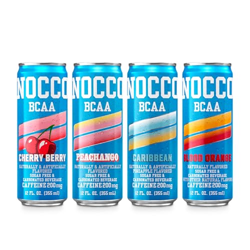 Image of NOCCO BCAA Energy Drink Variety Pack - 12 Fl Oz (Pack of 12) - Sugar Free Caffeinated Drink - Carbonated & Low Calorie with BCAAs, Vitamin B6, B12, & Biotin - Grab & Go Performance Drinks