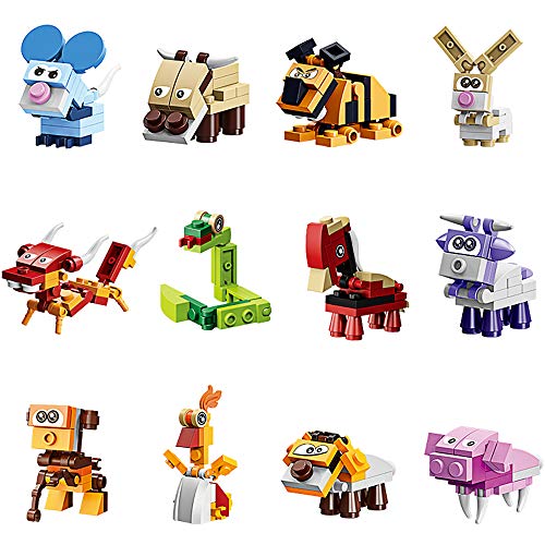 Party Favors for Kids Goodie Bags ,12PCS Mini Building Blocks Animal , Â Building Sets Stem Toys , Assorted Building Blocks Sets for Birthday Party Gift,Goodie Bags, Prize,Cake Topper