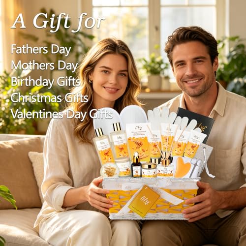 Image of 21Pcs Spa Gifts Set, Moisturizing Almond Spa Gift Baskets for Women & Men