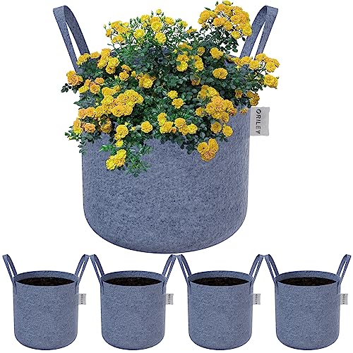 ORILEY Grow Bag Heavy Duty Geo Fabric Plant Pot with Sturdy Handl...