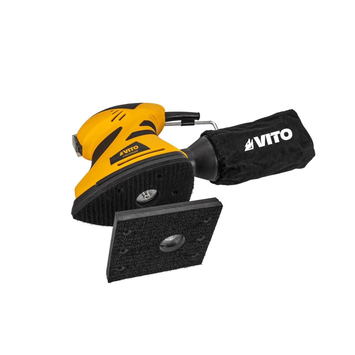 VITO – Lijadora 2 en 1 kit multibases triángulo y cuadrado colector de polvo + abrasivos