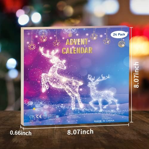 Advent Calendar 2022,Jewelry Kit DIY Christmas 24 Days Countdown Calendar for Girls with 24 Charms and 1 Bracelet, Xmas Creative Surprise Gifts for Children Woman