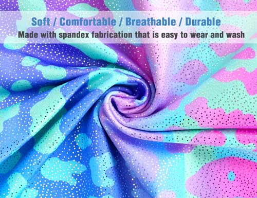 Image of TENVDA Leotards for Girls Gymnastics Kids Children Biketard With Shorts Sparkly Unicorn Dance Unitards(Multiple Colors)