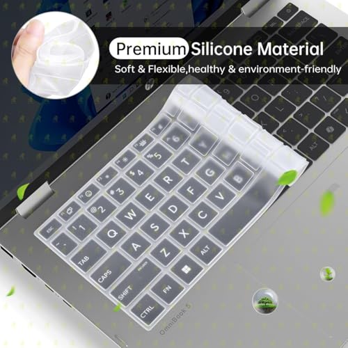 Image of RAYA Silicone Keyboard Cover for HP OmniBook 5 Flip 14inch [ fp0789TU / fp0790TU / fp0690TU / fp0141TU ] & HP OmniBook 7 14inch [ fr0116TU / fr0789TU ] Laptop (Transparent)