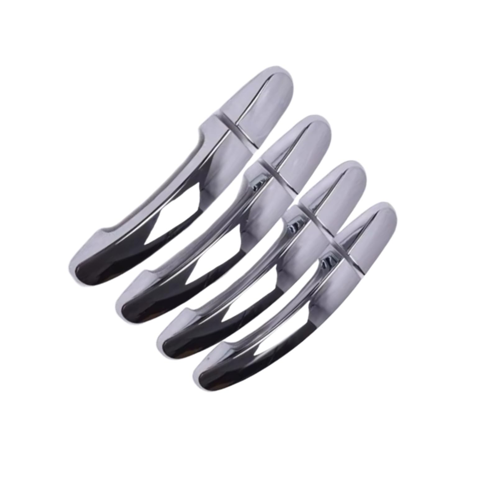 DSPOLIMV Outer Door Handle Cap Compatible with for Tourneo for Custom 2013-2017 Carbon Fiber Chrome Car Door Handle Cover Trim Overlays Styling Accessories(Silver)