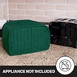 RITZ-Polyester-Cotton-Quilted-Four-Slice-Toaster-Appliance-Cover-Dust-and-Fingerprint-Protection-Machine-Washable-Dark-Green