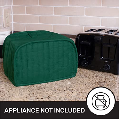 RITZ-Polyester-Cotton-Quilted-Four-Slice-Toaster-Appliance-Cover-Dust-and-Fingerprint-Protection-Machine-Washable-Dark-Green