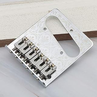 Unxuey Chevalet de guitare en argent sculpté avec trou de micro à simple bobinage pour guitare électrique Telecaster… - Les Beatles, Paul McCartney, John Lennon, RIngo Starr, George Harrison Unxuey Chevalet de guitare en argent sculpté avec trou de micro à simple bobinage pour guitare électrique Telecaster… – Image 4