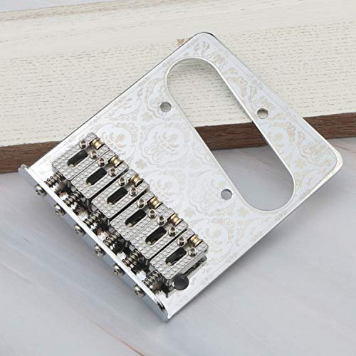 Unxuey Chevalet de guitare en argent sculpté avec trou de micro à simple bobinage pour guitare électrique Telecaster… - Les Beatles, Paul McCartney, John Lennon, RIngo Starr, George Harrison Unxuey Chevalet de guitare en argent sculpté avec trou de micro à simple bobinage pour guitare électrique Telecaster… – Image 5