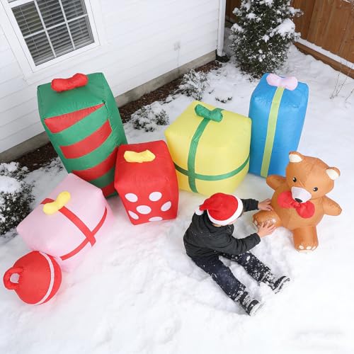 Ours Gonflable de Noël Décoration Extérieure Idéale pour Fêtes