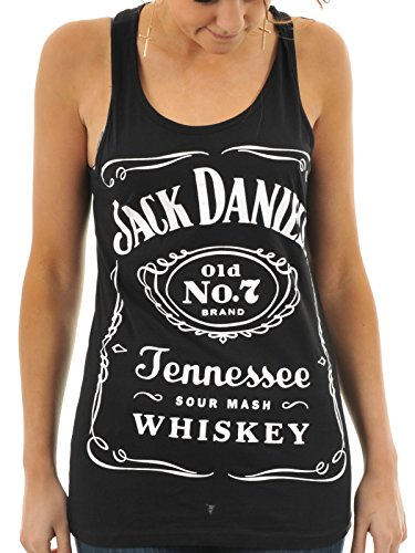 Meroncourt Damen-Tanktop mit Jack Daniel's Logo, Schwarz, M