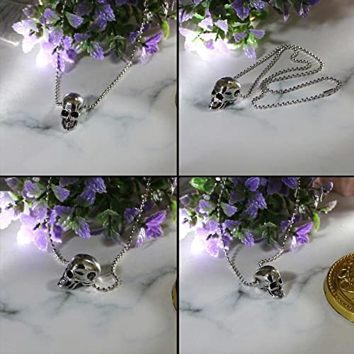Colares de personalidade, pingente de caveira, pingente de cabeça de crânio corrente de fio retrô gó