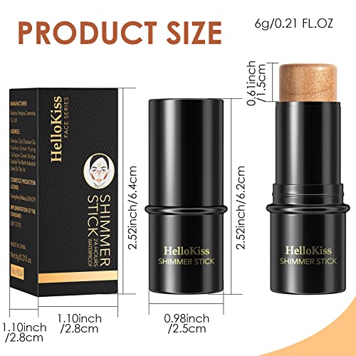 POPMISOLER 2 pcs Makeup Highlighter Stick & Cream Contour Stick, Natural Face Bronzer Stick Cool Toned Contour Kit for Beginners Waterproof Shimmer Highlight Stick, Brightening Foundation Stick - Image 8