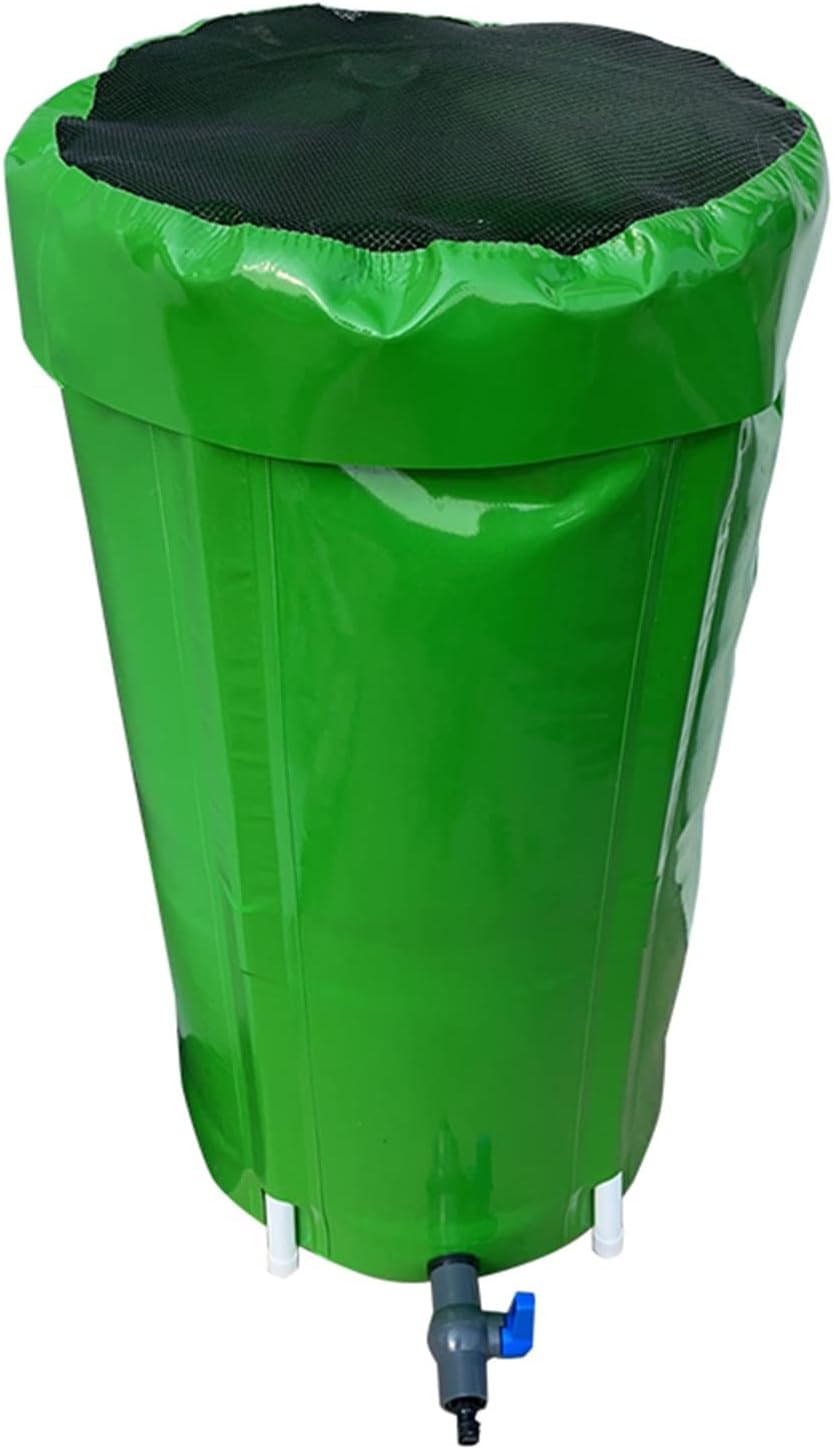 Water Bladder Storage Containers Rain Water Collection Barrel, Collapsible Water Tank/Storage Container Watering System 30 50 100 200 260 Gallons, Garden Farm, with Spigot, Green (Onecol