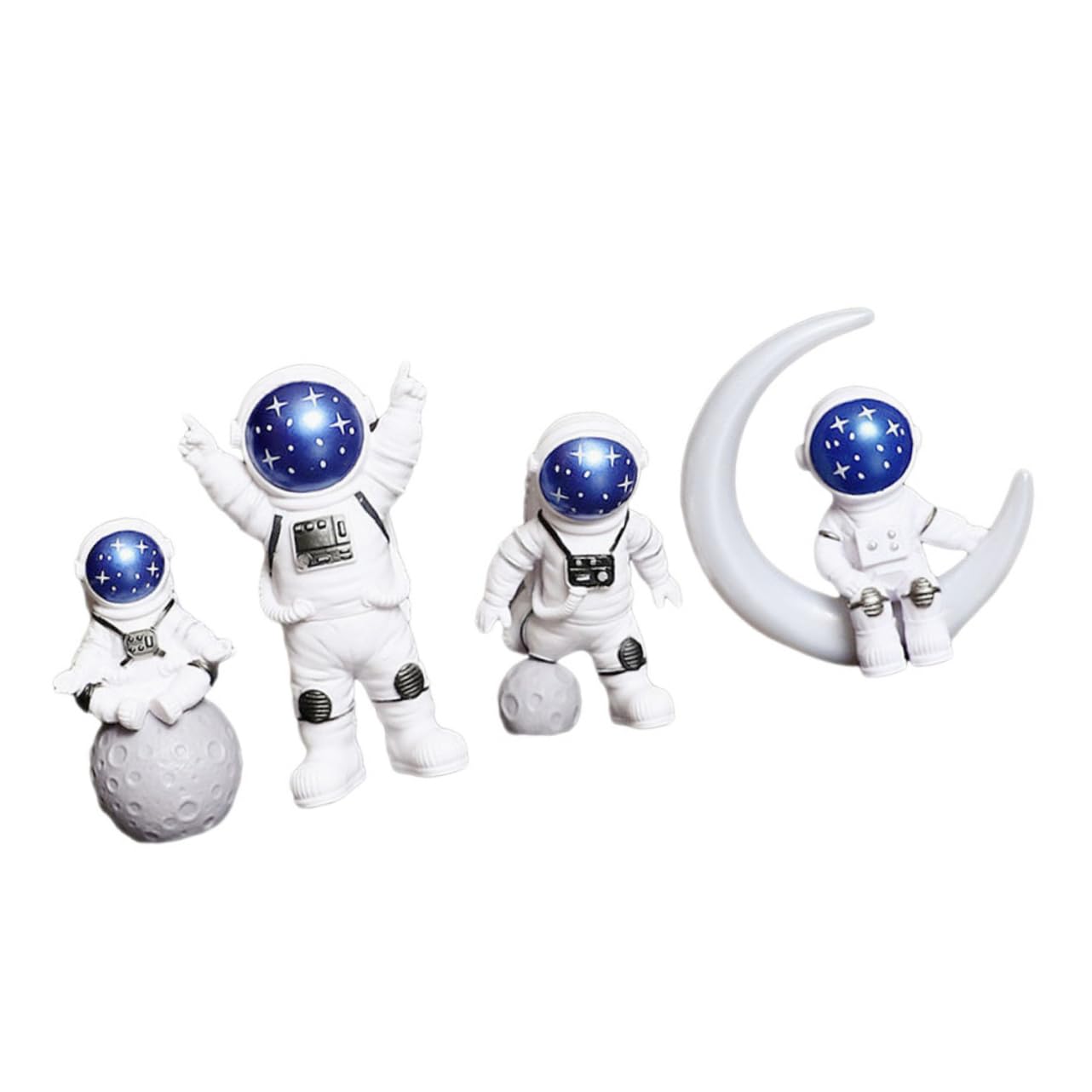 Cabilock 3 Juegos De Estatua De Astronauta Modelo Adorno para El Hogar Figura De Astronauta Modelo Mini Estatuilla De Astronauta Figuras De Astronauta De Resina Modelo De Astronauta Adorno