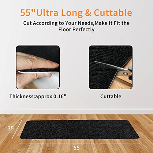 Beswin Office Chair Mat For Hardwood & Tile Floor, 55"X35" Computer Rolling Chair Mat, Under Desk Low-Pile Rug, Large Anti-Slip Floor Protector For Home Office（Black） #TOP7