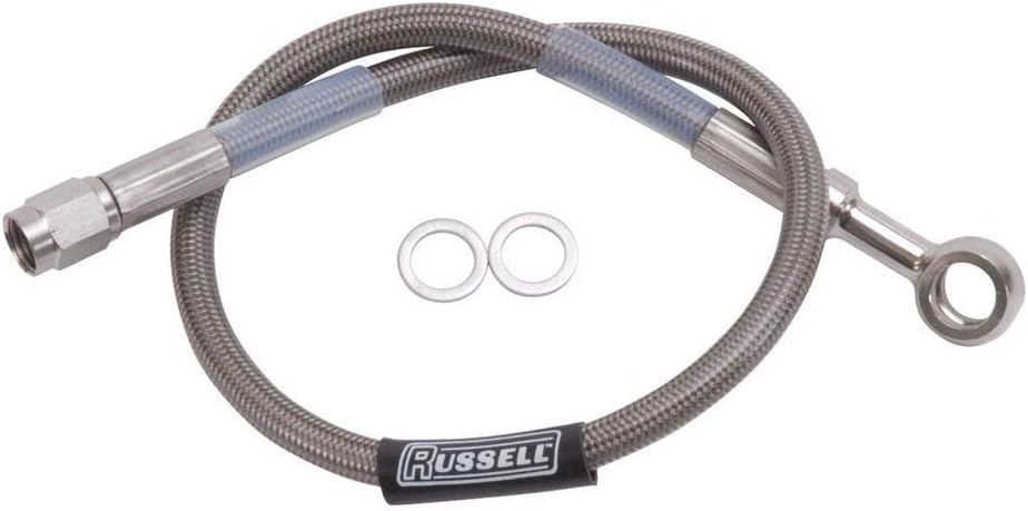 Edelbrock Russell 657022 Montagem de Mangueira de Freio -3AN com Banjo de 10mm e Reta de 12″